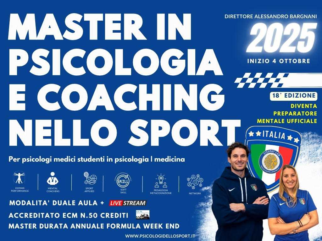 Master psicologia dello sport 17 EDIZIONE 2025 Bonas Appierto Elena Graffi  bertollo tisato Benini